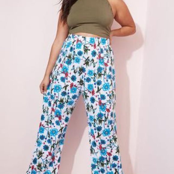 Floral 2-pc kimono w/matching palazoo pants - Picture 2 of 3